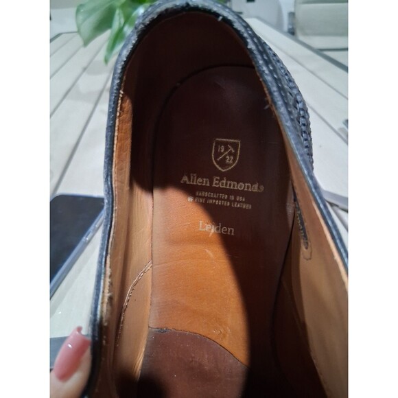Allen Edmonds Leiden Men’s Black Leather Derby Shoes Sz 10 Made In USA Boxed